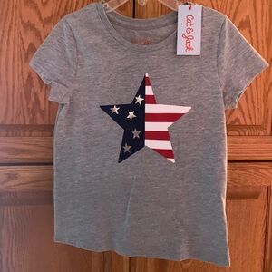 5T Cat and Jack-Gray-Star Short Sleeve Shirt